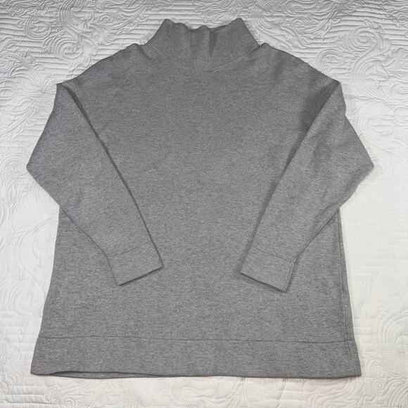 COS Sweater Womens EUR Size M Gray Mock Neck Knit Cotton-Wool Blend Minimalist - Picture 1 of 15